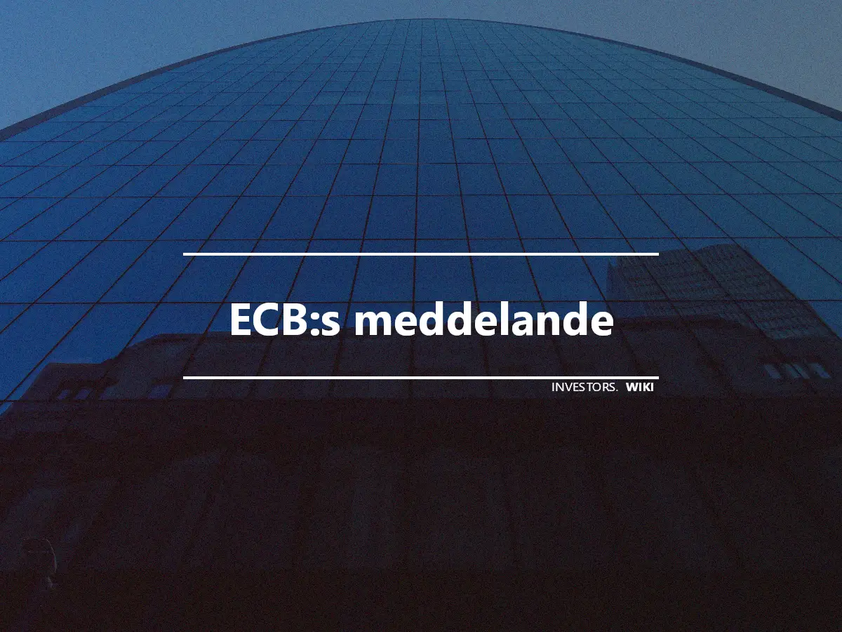 ECB:s meddelande