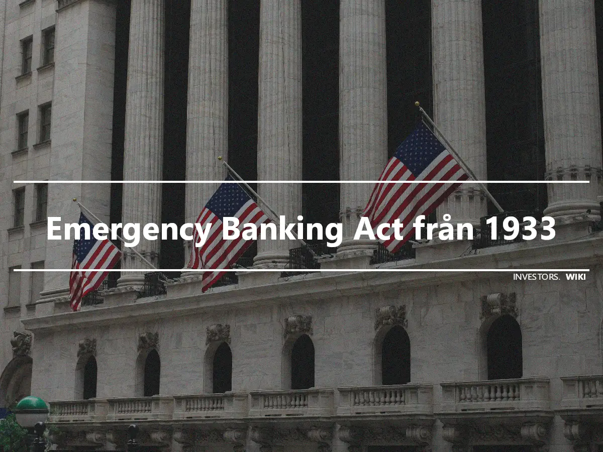Emergency Banking Act från 1933
