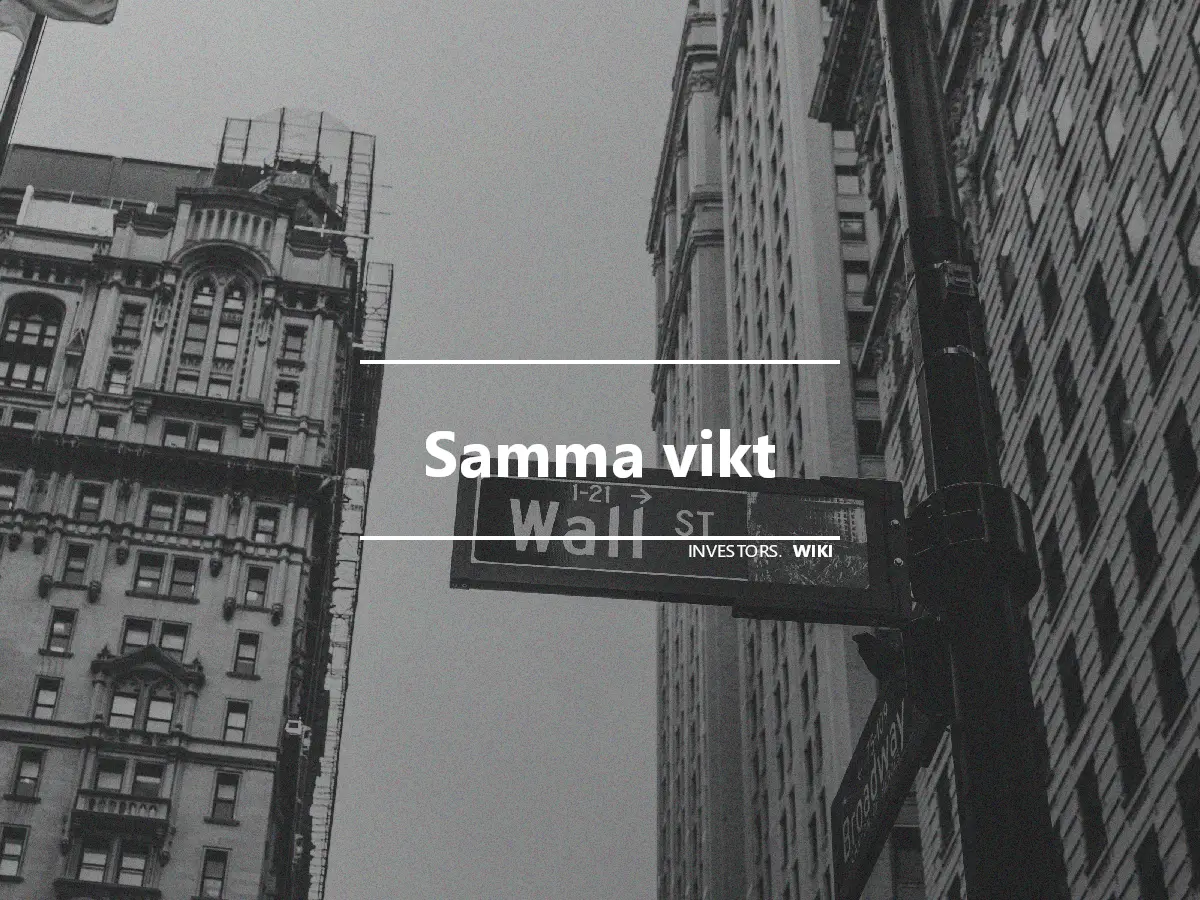 Samma vikt