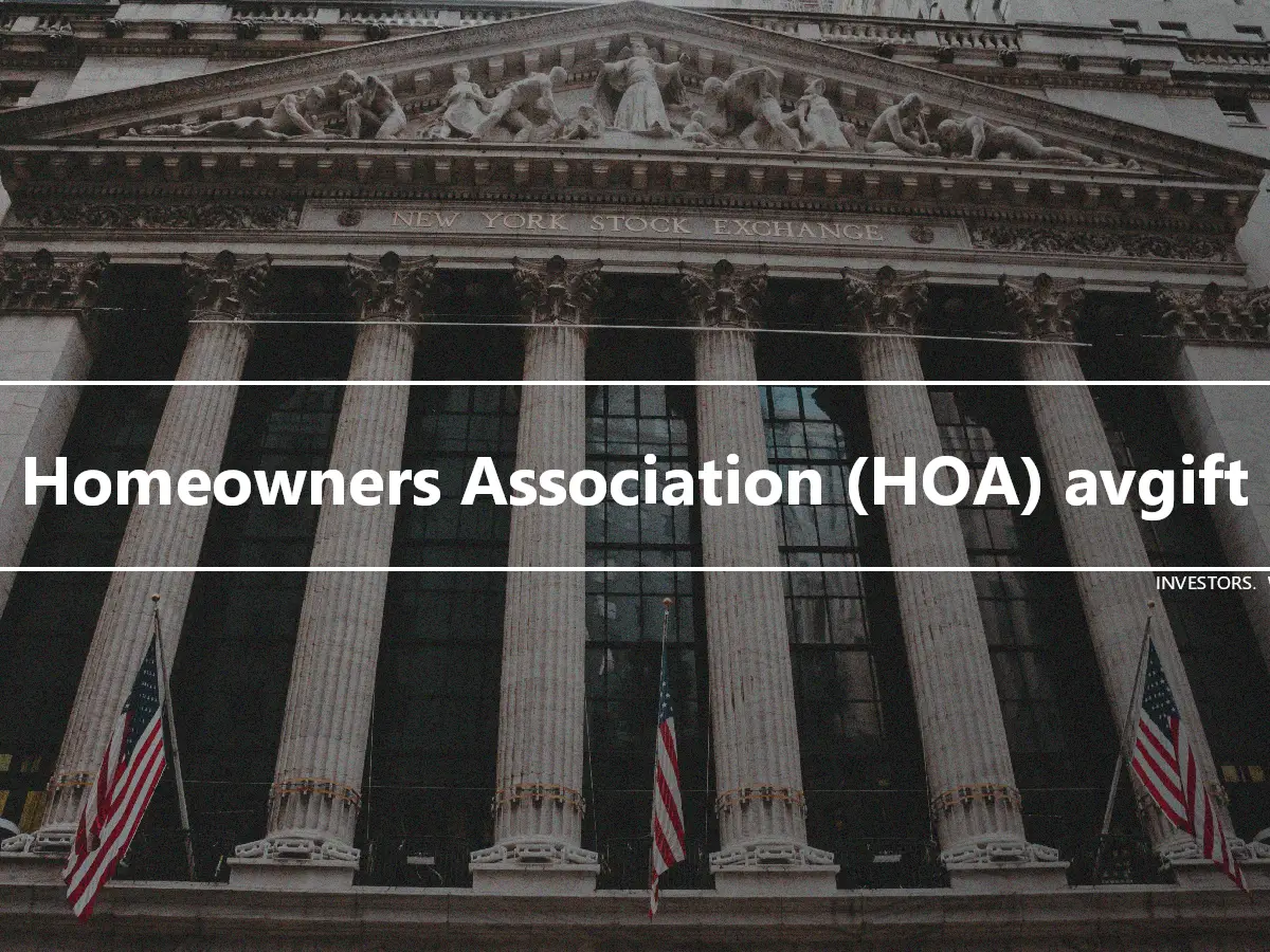 Homeowners Association (HOA) avgift