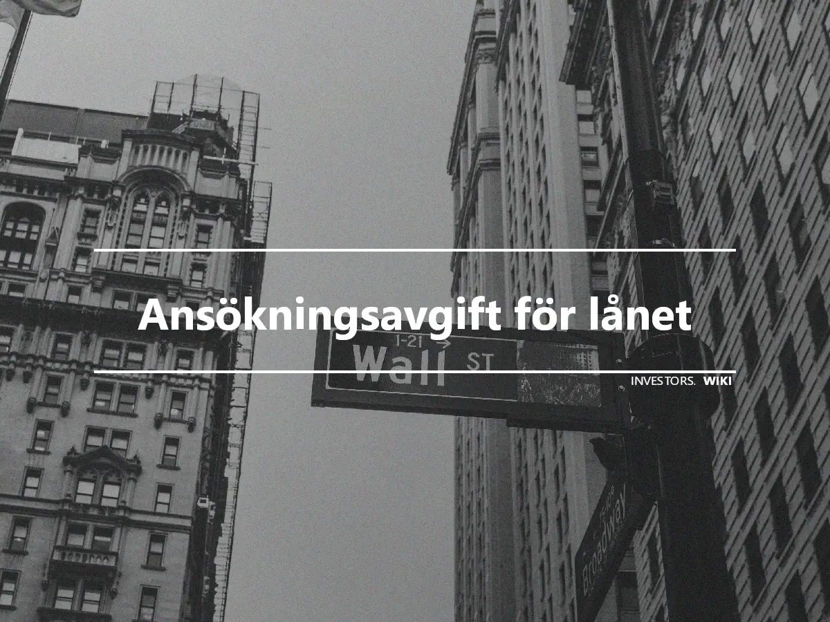 Ansökningsavgift för lånet