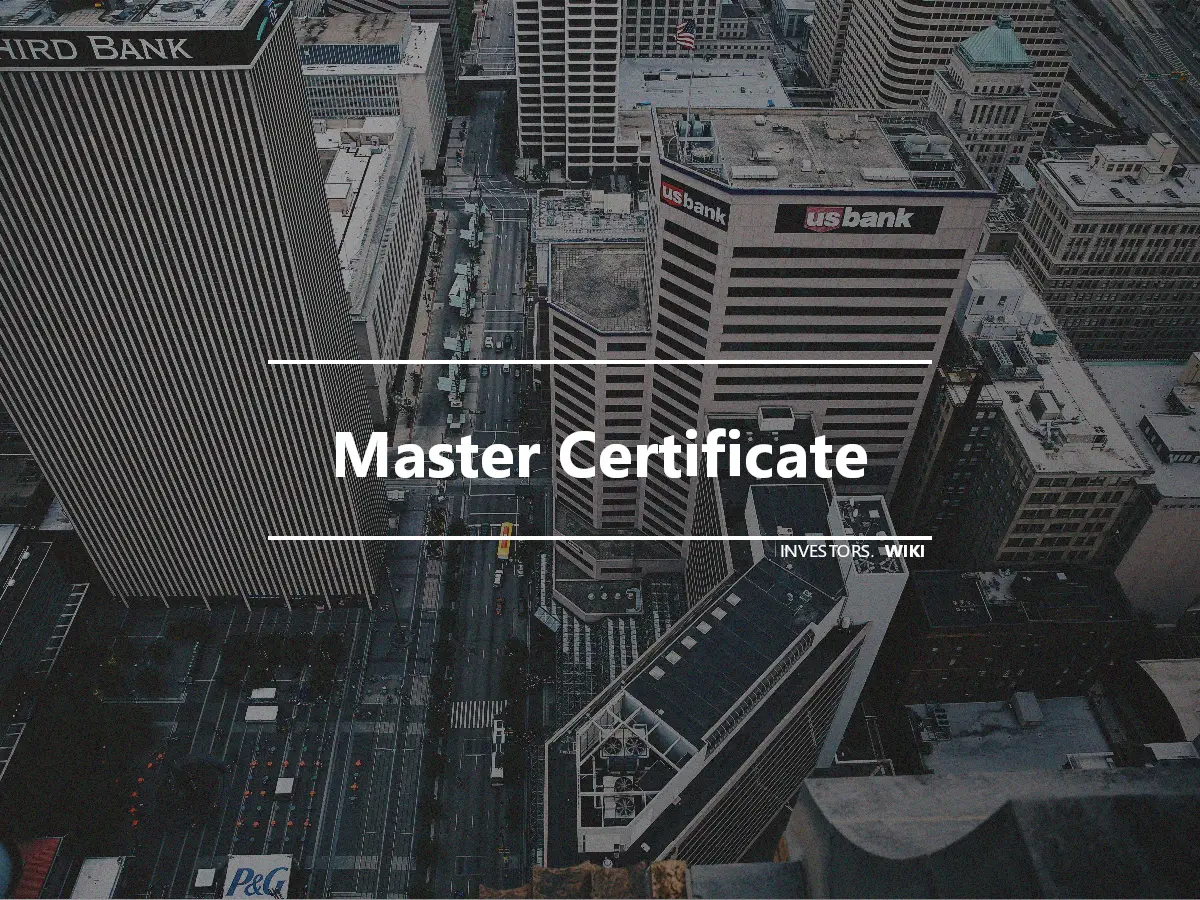 Master Certificate