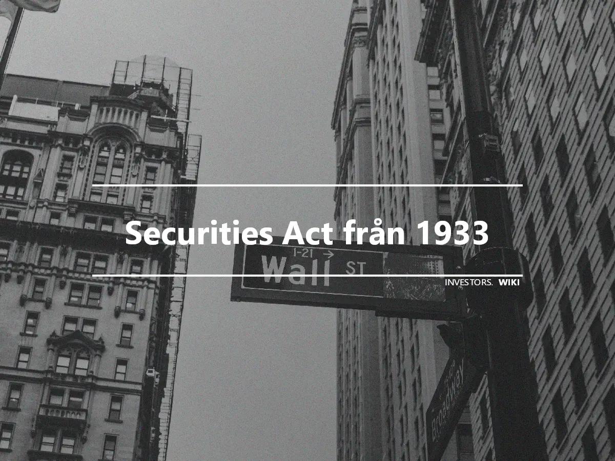 Securities Act från 1933