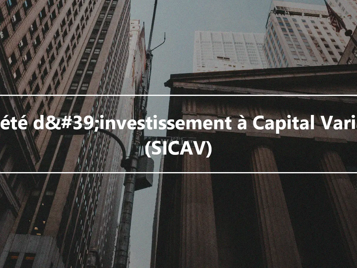 Société d&#39;investissement à Capital Variable (SICAV)