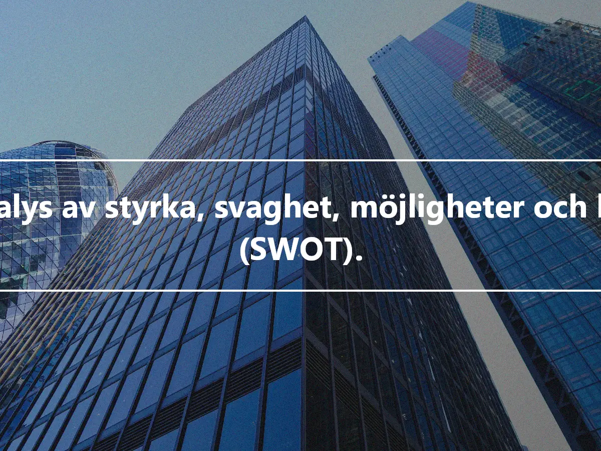 Analys av styrka, svaghet, möjligheter och hot (SWOT).