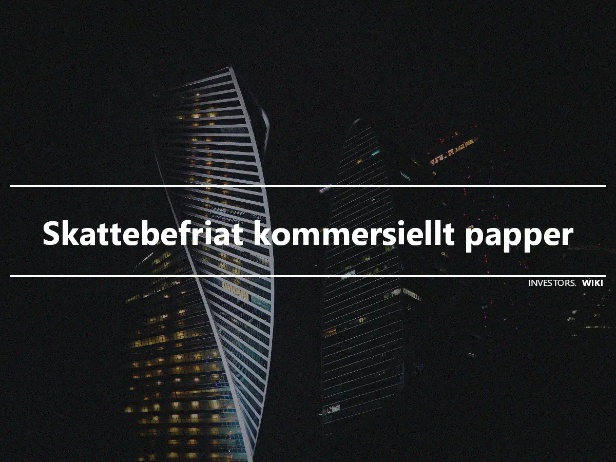 Skattebefriat kommersiellt papper