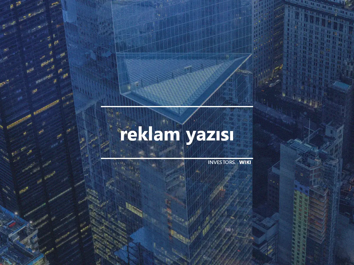 reklam yazısı