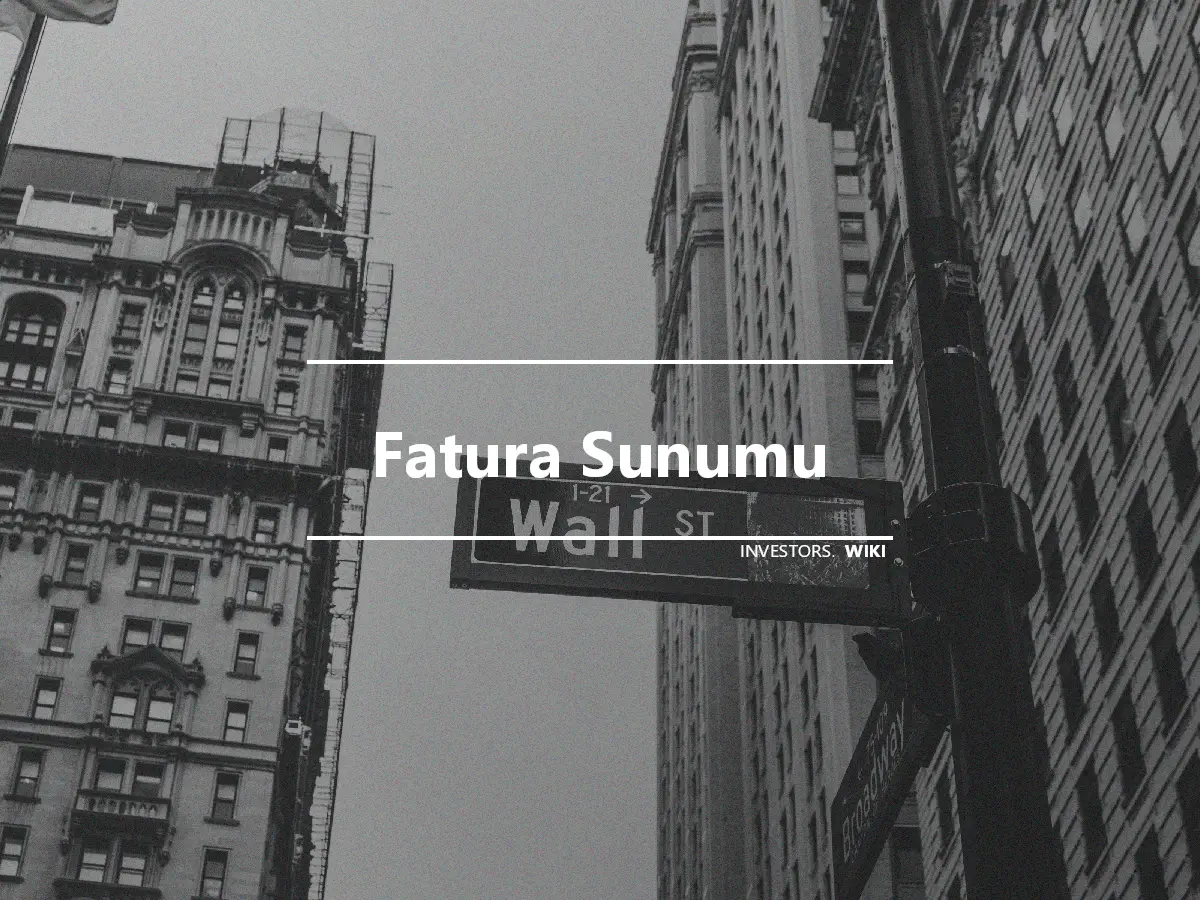 Fatura Sunumu