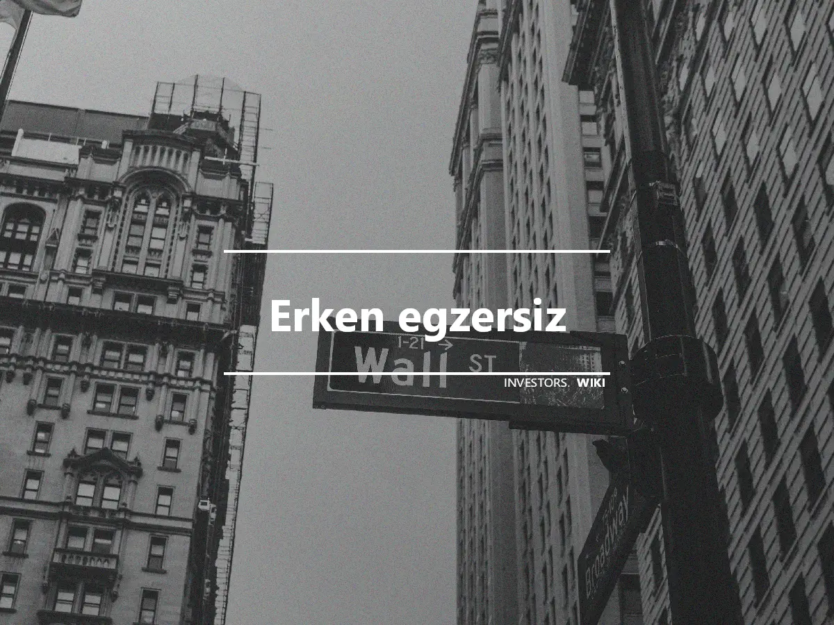 Erken egzersiz