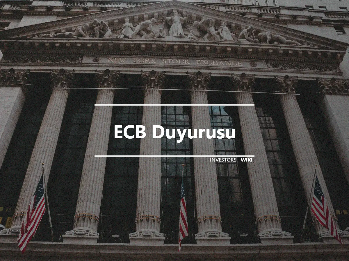 ECB Duyurusu
