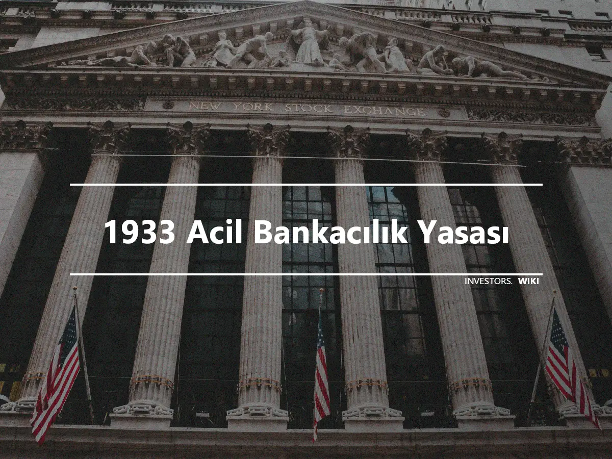 1933 Acil Bankacılık Yasası