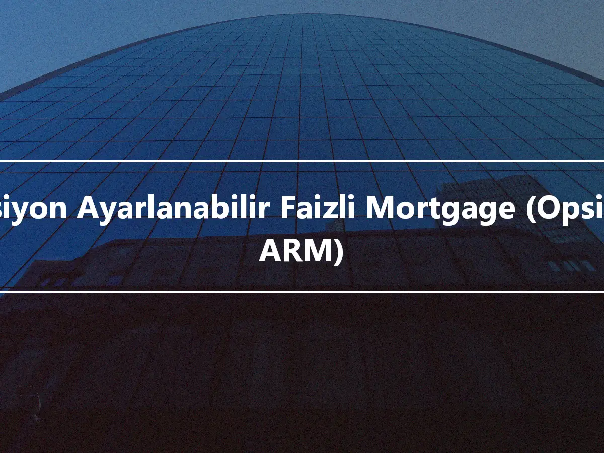 Opsiyon Ayarlanabilir Faizli Mortgage (Opsiyon ARM)