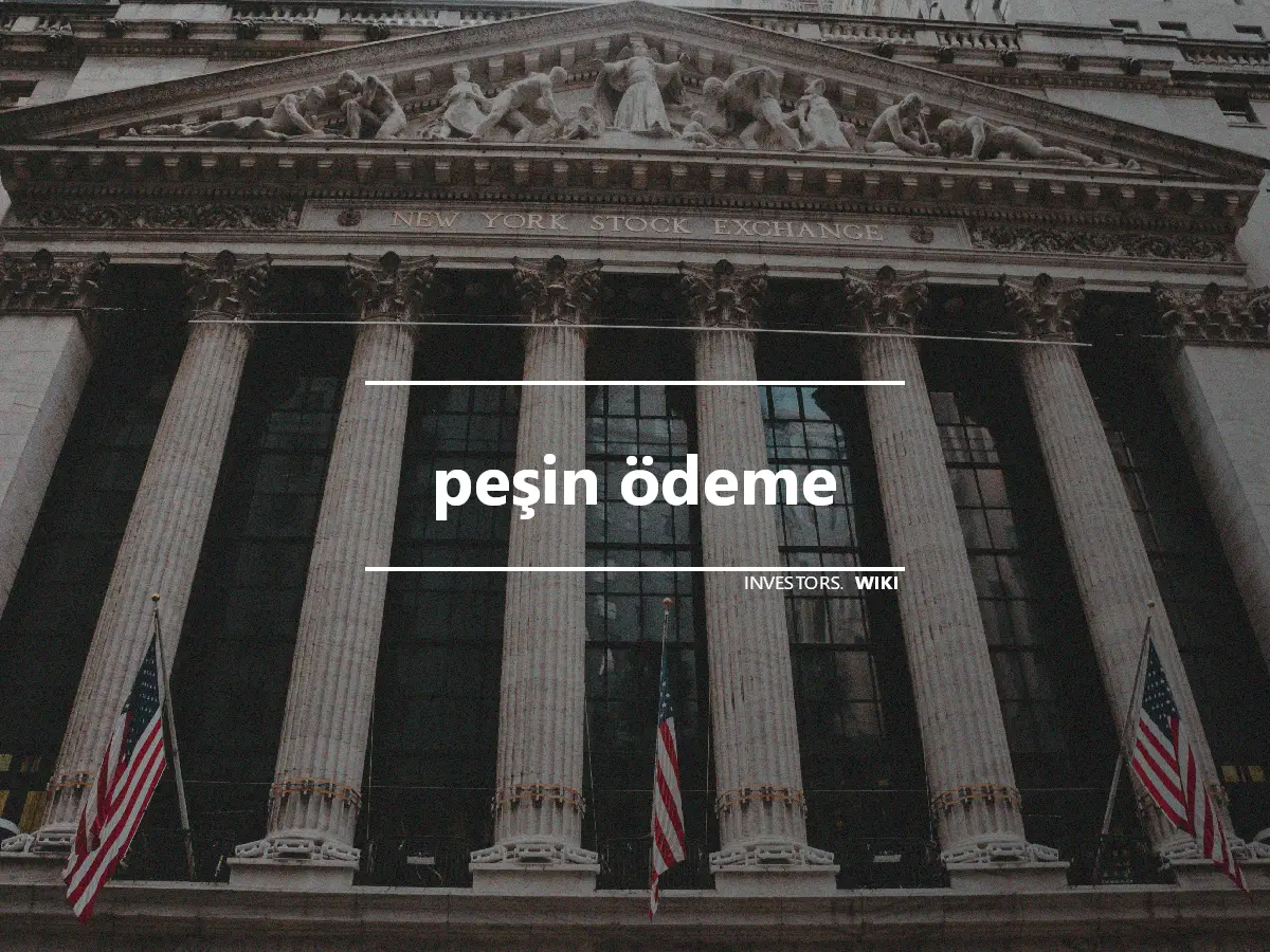 peşin ödeme