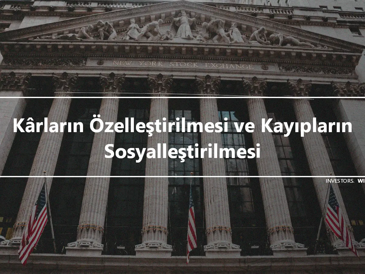 Kârların Özelleştirilmesi ve Kayıpların Sosyalleştirilmesi