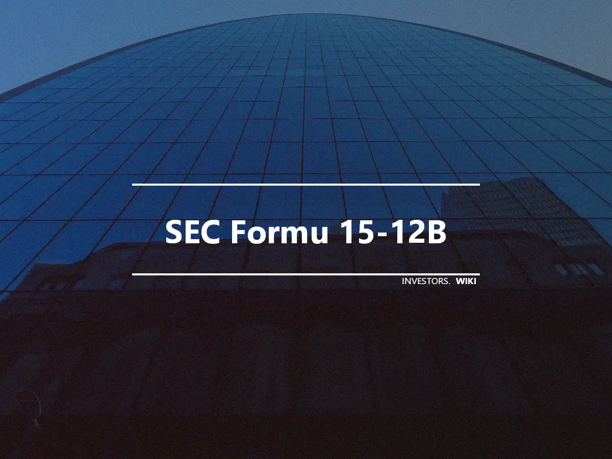 SEC Formu 15-12B