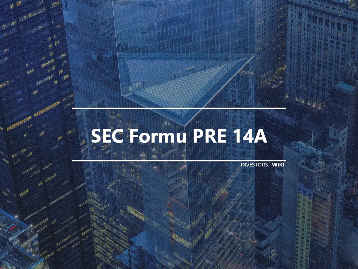 SEC Formu PRE 14A