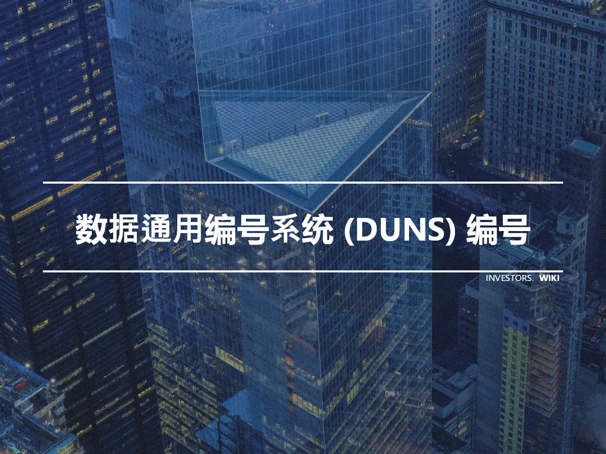 数据通用编号系统 (DUNS) 编号