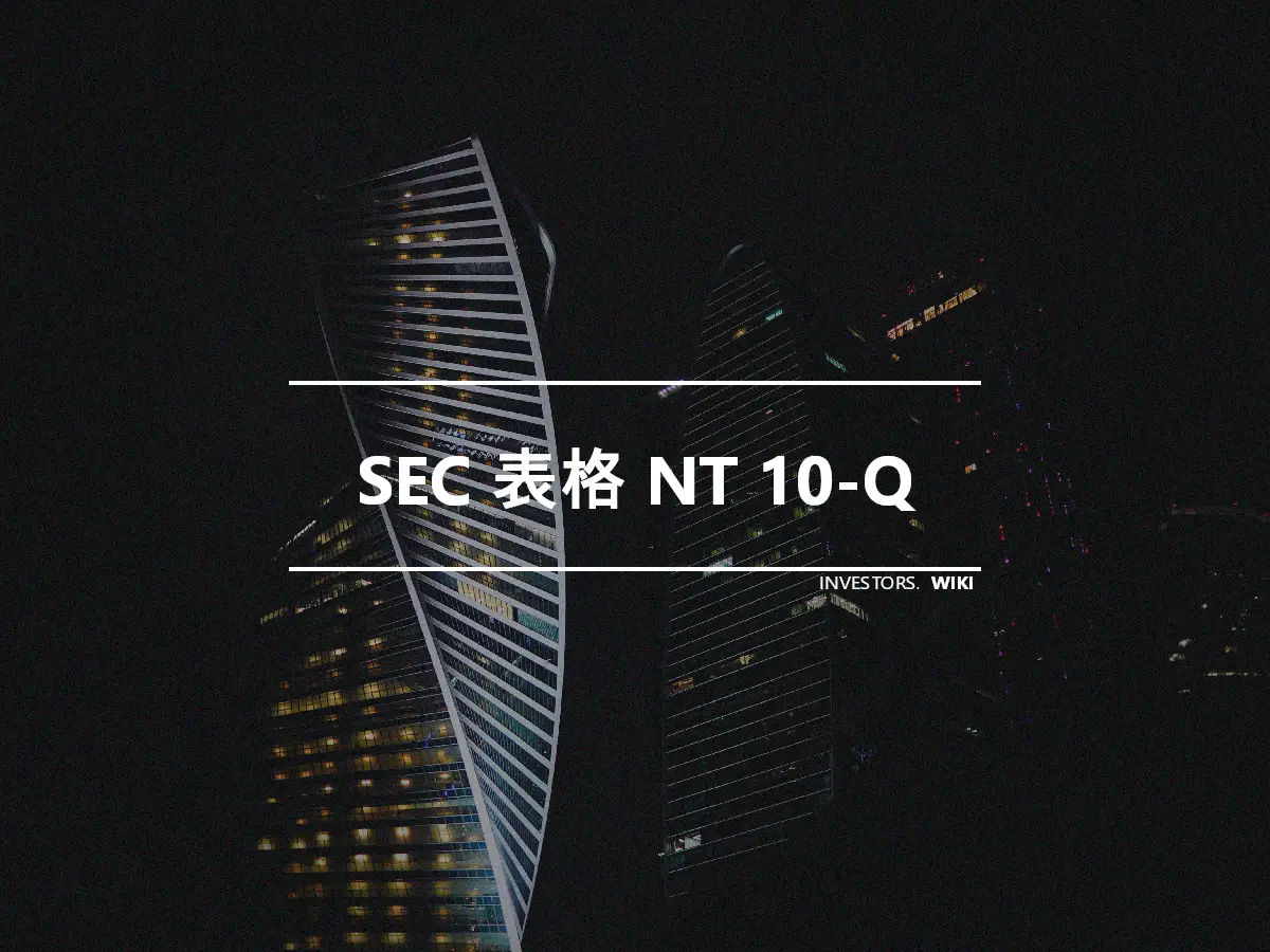SEC 表格 NT 10-Q