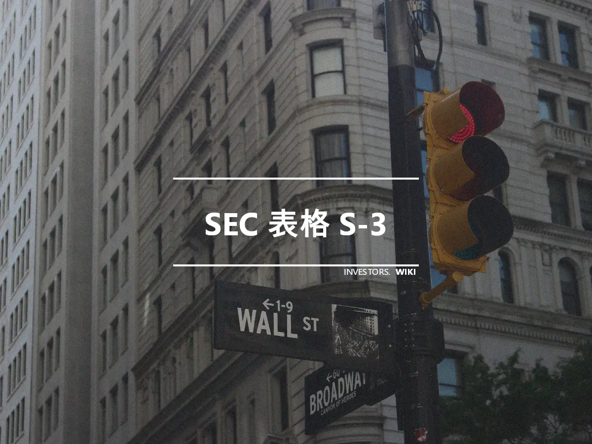 SEC 表格 S-3